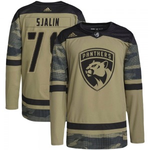 Authentic Adidas Youth Calle Sjalin Camo Military Appreciation Practice Jersey - NHL Florida Panthers