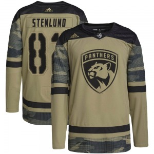 Authentic Adidas Youth Kevin Stenlund Camo Military Appreciation Practice Jersey - NHL Florida Panthers