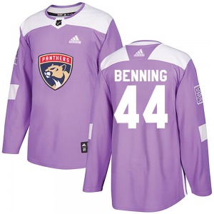 Authentic Adidas Youth Mike Benning Purple Fights Cancer Practice Jersey - NHL Florida Panthers