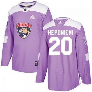 Authentic Adidas Youth Aleksi Heponiemi Purple Fights Cancer Practice Jersey - NHL Florida Panthers