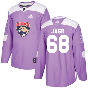 Authentic Adidas Youth Jaromir Jagr Purple Fights Cancer Practice Jersey - NHL Florida Panthers