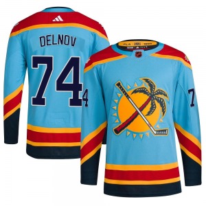 Authentic Adidas Youth Alexander Delnov Light Blue Reverse Retro 2.0 Jersey - NHL Florida Panthers