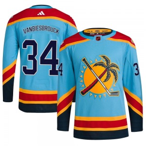 Authentic Adidas Youth John Vanbiesbrouck Light Blue Reverse Retro 2.0 Jersey - NHL Florida Panthers