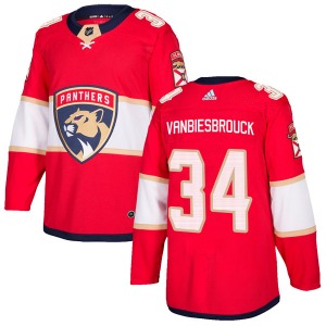 Authentic Adidas Youth John Vanbiesbrouck Red Home Jersey - NHL Florida Panthers
