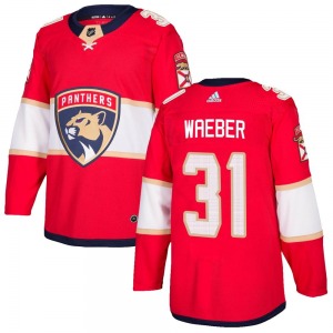 Authentic Adidas Youth Ludovic Waeber Red Home Jersey - NHL Florida Panthers