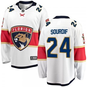 Breakaway Fanatics Branded Youth Justin Sourdif White Away Jersey - NHL Florida Panthers
